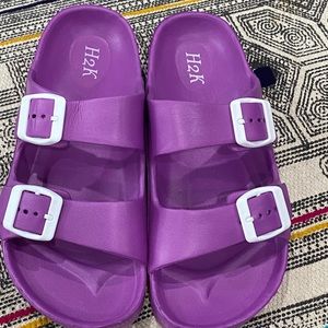 Purple Buckle Slides